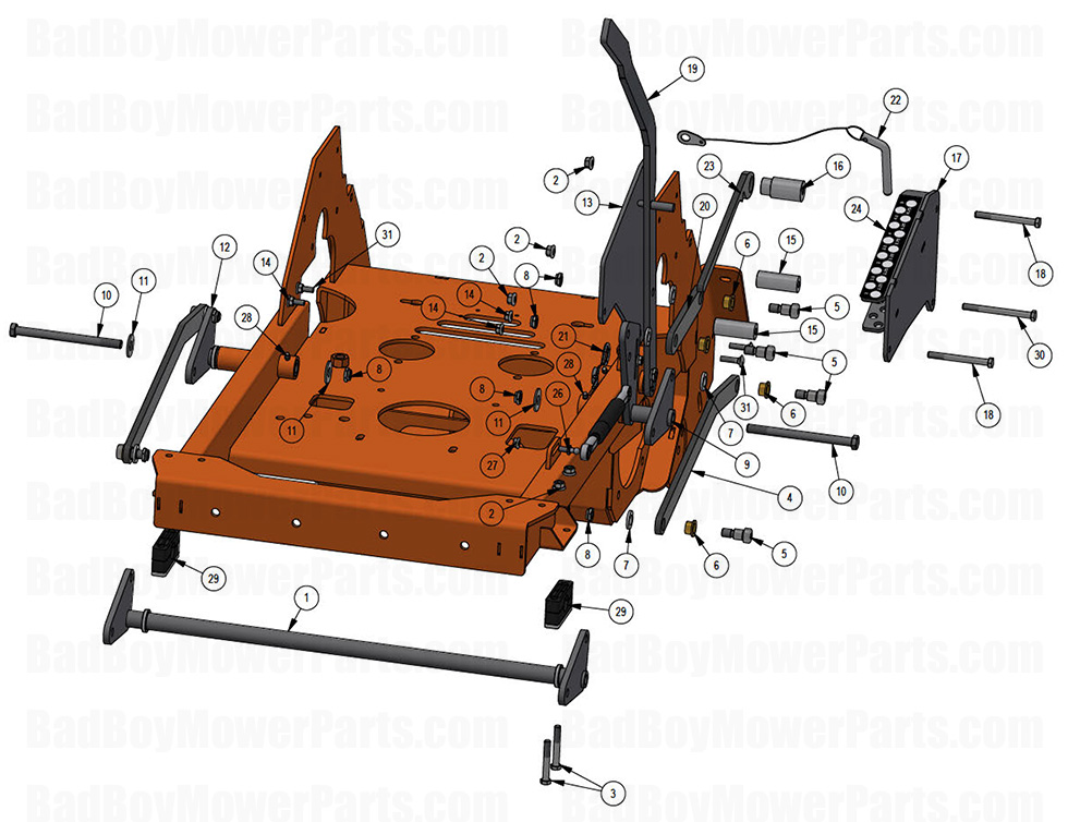 4195 - Bad Boy Mower Parts Lookup > 2025 > Revolt X > Deck Height